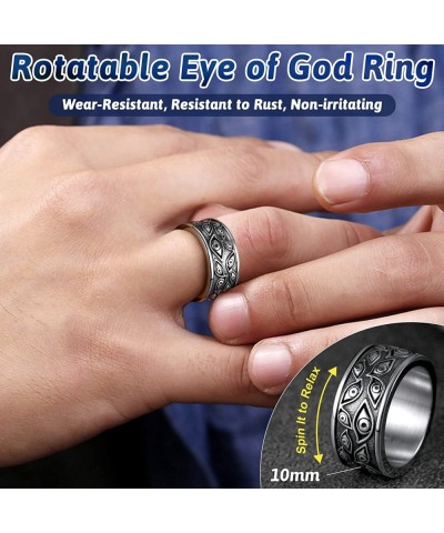 Eye of God Ring for Men Women Stainless Steel/18K Gold Plated Spinner Band Rings Personalized Custom $22.63 Kids' Dress-Up Ac...