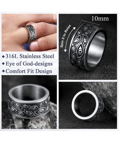 Eye of God Ring for Men Women Stainless Steel/18K Gold Plated Spinner Band Rings Personalized Custom $22.63 Kids' Dress-Up Ac...