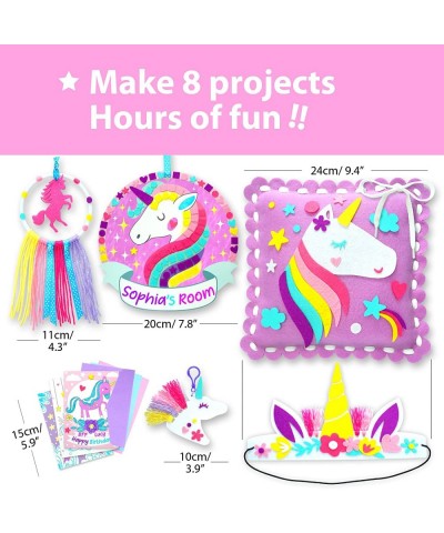 Unicorn Arts & Crafts Kit for Girls Beginner Includes 6 Creative Activities No Sew Lacing Pillow Sew Coloring Dreamcatcher Mo...