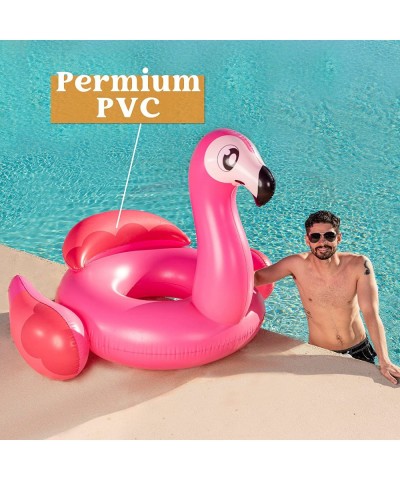 Inflatable Flamingo Tube Pool Float Fun Beach Floaties Swim Party Toys Summer Pool Raft Lounge for Adults & Kids with Head Re...