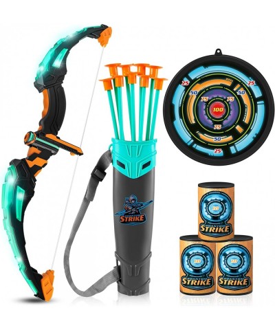 Kids Bow and Arrow Set LED Light Up Archery Toy Set with 9 Suction Cup Arrows Target & Quiver Indoor and Outdoor Hunting Play...