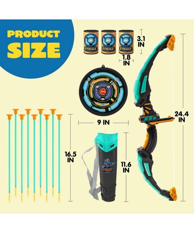 Kids Bow and Arrow Set LED Light Up Archery Toy Set with 9 Suction Cup Arrows Target & Quiver Indoor and Outdoor Hunting Play...