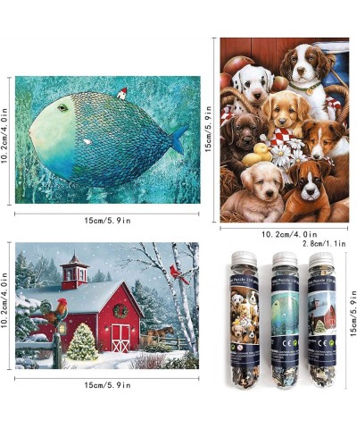 Mini Puzzles Mini Puzzles for Kids Party Favors 150 Piece Puzzles Small Puzzles in a Tube Blue Paper Puzzle Christmas Eve Pup...