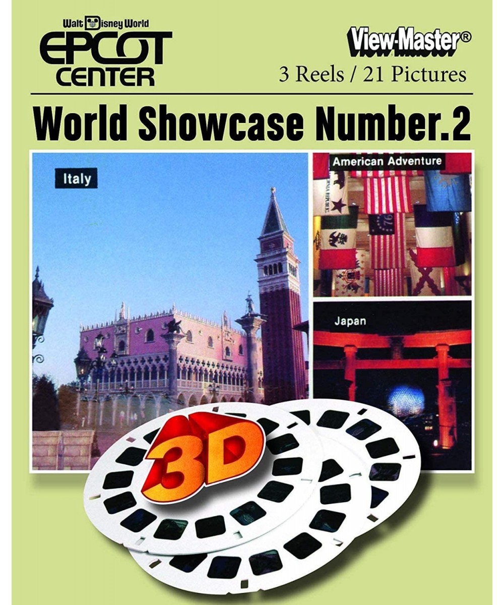 Epcot Center Walt Disney World World Showcase No. 2 - Classic ViewMaster - 3 reels on Card - 21 3D Images - New $82.78 Viewfi...