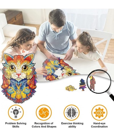 Wooden Puzzles for Adults Cat Wooden Jigsaw Puzzle 245 Pcs Unique Wooden Animals Shaped Puzzles Challenging Wooden Puzzles Be...