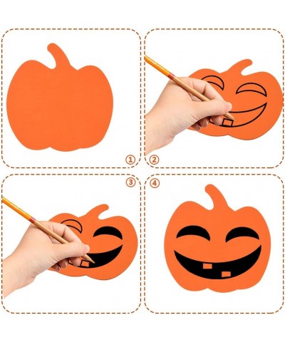 50pcs Foam Halloween Pumpkins Halloween Crafts Kit Foam DIY Pumpkin Decorating Pumpkin Shaped Foam Large Halloween Foam Pumpk...