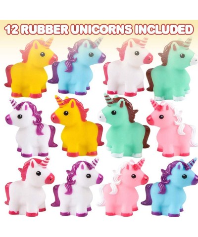 Unicorn Rubber Toys for Kids - Pack of 12 - Unicorn Birthday Party Favors and Supplies 2 Inch Floating Bath and Pool Water To...