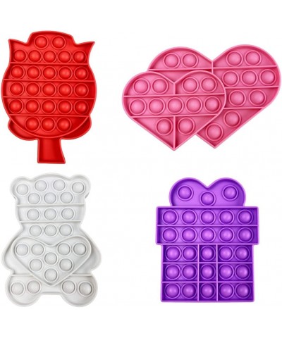 4 Pack Valentines Fidget Sensory Pop Toys with Cards for Him Kids School Class Classroom Valentines Day Cards It Gifts Prizes...