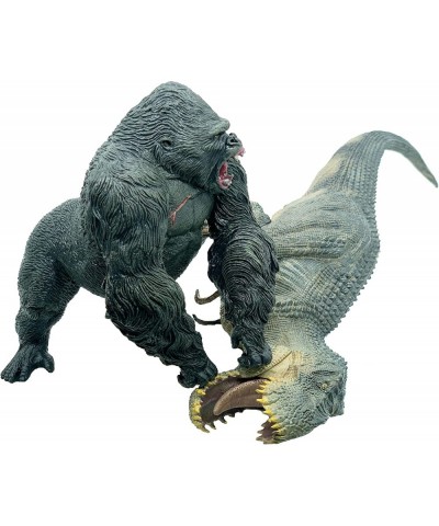 King Kong VS Vastatosaurus Rex Dinosaur Toys with Realistic Rock Action Figure Rampage Gorilla Fight Tarbosaurus Animal Figur...