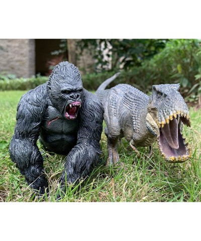 King Kong VS Vastatosaurus Rex Dinosaur Toys with Realistic Rock Action Figure Rampage Gorilla Fight Tarbosaurus Animal Figur...