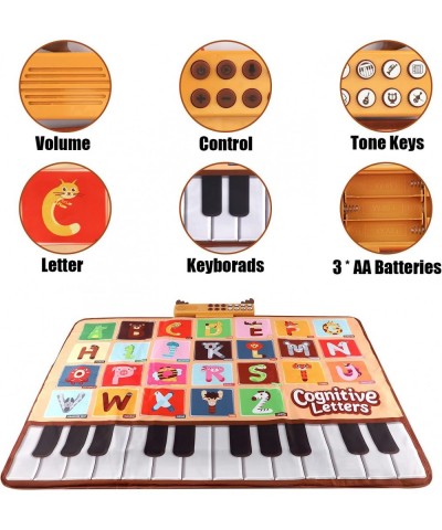 Baby Piano Mat Toys Record Playback Musical Keyboard Mat Learning Toys with 26 Letters Adjustable Volume Electronic Music Ani...