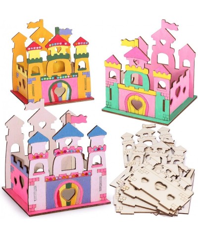 12 Set Build & Paint Wooden Castle Crafts Kit for Kids - Girls Princess Birthday Party Game Activity Art and Crafts for Kids ...