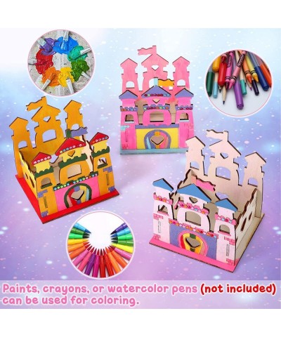 12 Set Build & Paint Wooden Castle Crafts Kit for Kids - Girls Princess Birthday Party Game Activity Art and Crafts for Kids ...