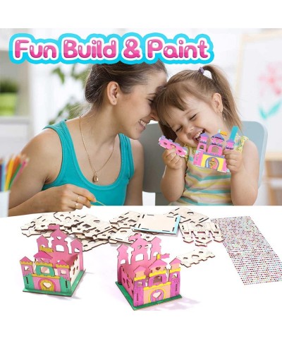 12 Set Build & Paint Wooden Castle Crafts Kit for Kids - Girls Princess Birthday Party Game Activity Art and Crafts for Kids ...