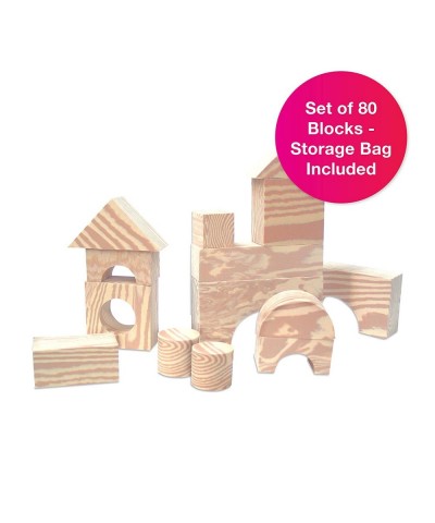 Wood-Like Soft Baby Blocks 80 Pieces - Stacking Blocks That Nurture Imagination and Spark Creativity - Educational Play Soft ...