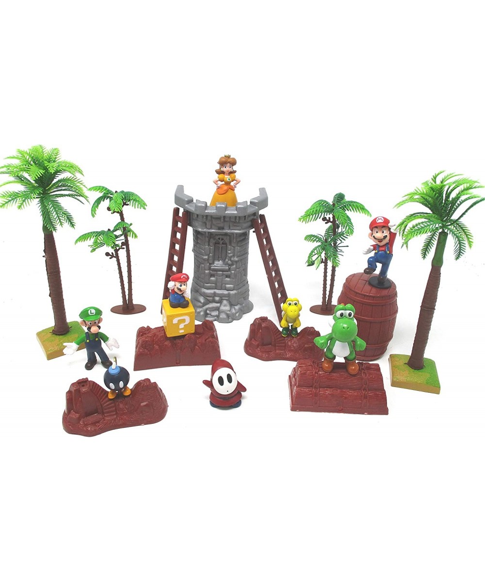 Super Mario Brothers 17 Piece Playset Featuring Random Mario Character Figures and Accessories $50.71 Play Figure Playsets