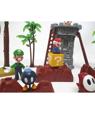 Super Mario Brothers 17 Piece Playset Featuring Random Mario Character Figures and Accessories $50.71 Play Figure Playsets