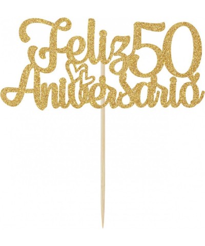 Feliz 50 Aniversario Cake Topper 50th Anos De Amor Wedding Decor Happy 50th Anniversary Party Supplies Gold Glitter. $14.67 K...