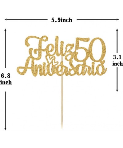 Feliz 50 Aniversario Cake Topper 50th Anos De Amor Wedding Decor Happy 50th Anniversary Party Supplies Gold Glitter. $14.67 K...