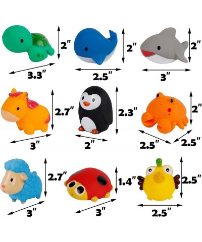 Set of 18 Animals Bath Squirters Toy Set for Toddler Colorful Assorted Sea Animals Flower Floating Bathtub Squirter Toys for ...