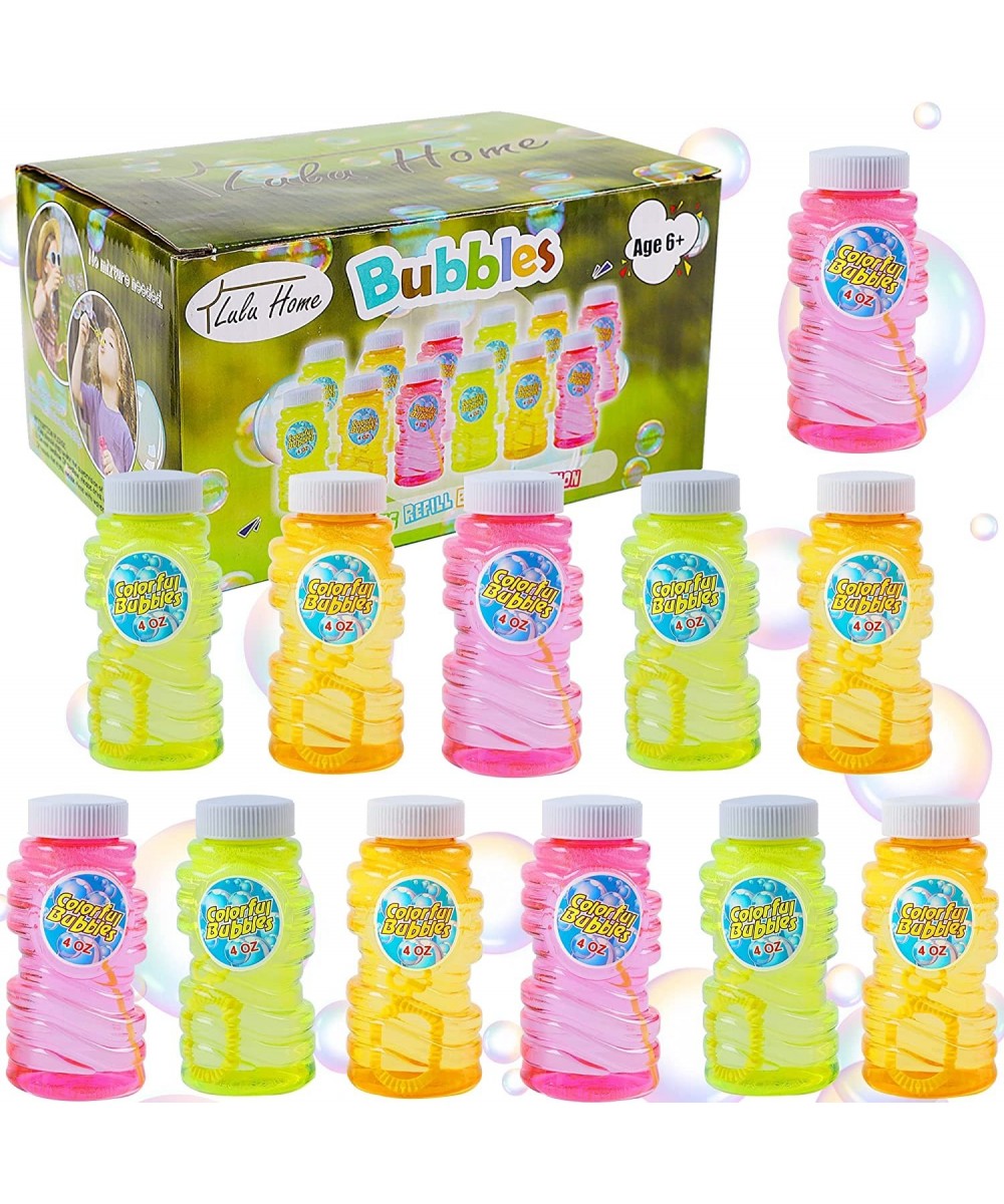 12 Pack Refill Bubble Solution 4 oz Bubble Blowing Bottles with Blow Wands for Kids Graduation Party Bath Time Birthday Party...