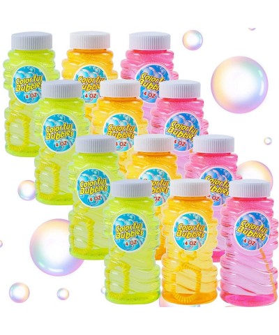 12 Pack Refill Bubble Solution 4 oz Bubble Blowing Bottles with Blow Wands for Kids Graduation Party Bath Time Birthday Party...