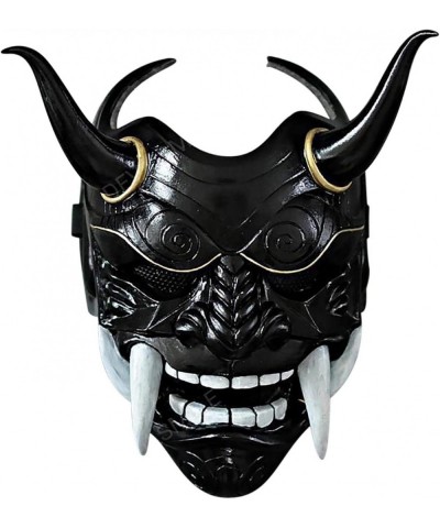 Halloween Samurai Mask Japanese Samurai Mask Ghost Samurai Latex Mask Ninja Ghost Assassin Halloween Costume Cosplay Mask (Bl...