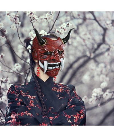 Halloween Samurai Mask Japanese Samurai Mask Ghost Samurai Latex Mask Ninja Ghost Assassin Halloween Costume Cosplay Mask (Bl...