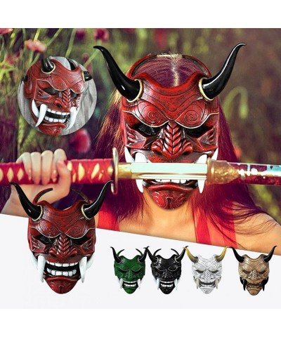 Halloween Samurai Mask Japanese Samurai Mask Ghost Samurai Latex Mask Ninja Ghost Assassin Halloween Costume Cosplay Mask (Bl...