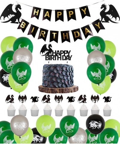 Dragon Birthday Party Decorations Dungeons and Dragons Theme Fantasy Party Supplies Including Dragon Cake Decoration and Topp...