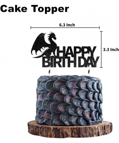 Dragon Birthday Party Decorations Dungeons and Dragons Theme Fantasy Party Supplies Including Dragon Cake Decoration and Topp...