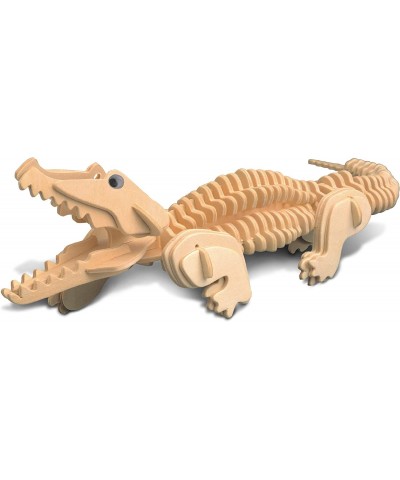 3D Puzzle Alligator Wood Craft Construction Model Kit Fun Unique & Educational DIY Wooden Toy Assemble Model Unfinished Craft...