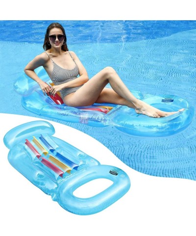 Pool Floats for Adults Inflatable 62" X 33" Pool Floats with Cup Holder Swimming Pool Lounger with Headrest Backrest & Footre...