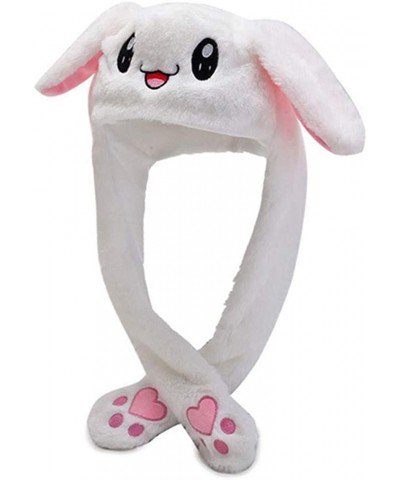 Cute Bunny Hat with Moving Ears Funny Plush Embroidery Moving Rabbit Hat Pinching Ear to Move Kawaii Fashion Hat for Party (W...