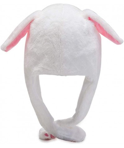 Cute Bunny Hat with Moving Ears Funny Plush Embroidery Moving Rabbit Hat Pinching Ear to Move Kawaii Fashion Hat for Party (W...