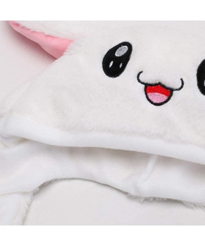 Cute Bunny Hat with Moving Ears Funny Plush Embroidery Moving Rabbit Hat Pinching Ear to Move Kawaii Fashion Hat for Party (W...