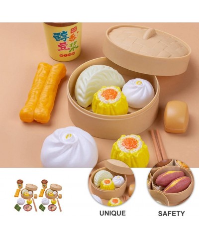 2 Sets Kids Pretend Play Toy Kitchen Cooking Toy Steamed Toy Food Chinese Breakfast Food Play Set Dollhouse Furniture (26Pcs)...