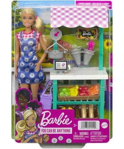 Farmers Market Playset Doll (Blonde) Market Stand Register Vegetables Bread Cheese & Flowers Great Gift for Ages 3 Years Old ...