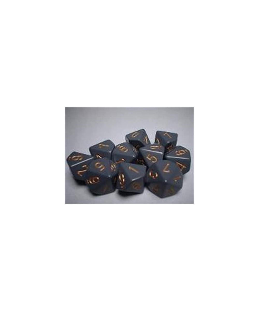 Dice Sets: Opaque Dark Grey with Copper - Ten Sided Die d10 Set (10) $16.47 Game Accessories