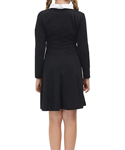 Halloween Costume Girls Wednesday Addams costume Black Velvet Peter Pan Dress 4-12 Years $29.17 Kids' Costumes