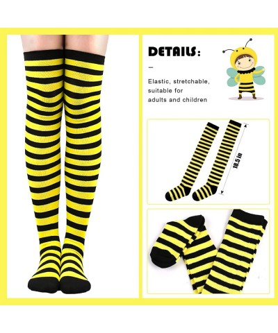 Bee Tutu Costume Kids Bee Bopper Antenna Headband Bee Tentacle Hair Bands and Striped Knee Guards Thigh High Socks for Hallow...