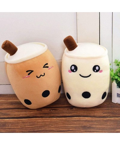 12 inch Plush Boba Tea Cup Toy Bubble Tea Stuffed Plush Toy Gifts for Kids Brown Close Eyes $27.57 Plush Figure Toys