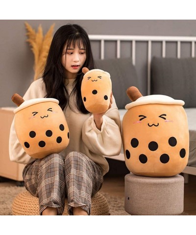 12 inch Plush Boba Tea Cup Toy Bubble Tea Stuffed Plush Toy Gifts for Kids Brown Close Eyes $27.57 Plush Figure Toys