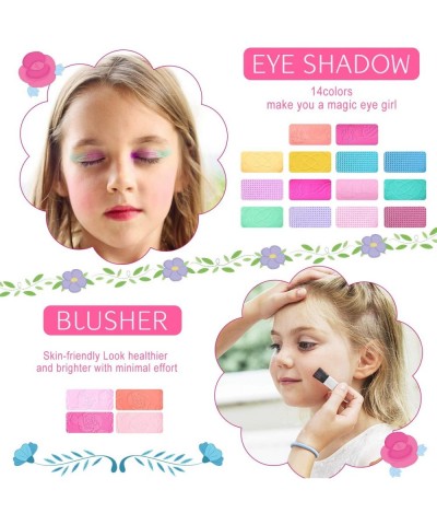 Kids Washable Makeup Kit Fold Out Makeup Palette with Mirror Make Up Toy Cosmetic Kit Gifts for Girls - Safety Tested- Non To...