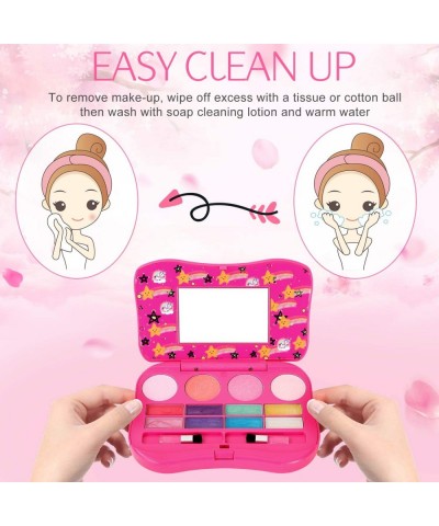 Kids Washable Makeup Kit Fold Out Makeup Palette with Mirror Make Up Toy Cosmetic Kit Gifts for Girls - Safety Tested- Non To...