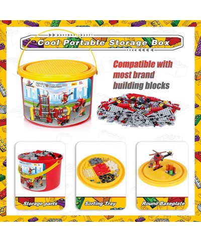 City Fire Station Building Kit Fun Firefighter Toy Building Set for Kids with Toy Fire Truck Helicopter Best Learning Educati...