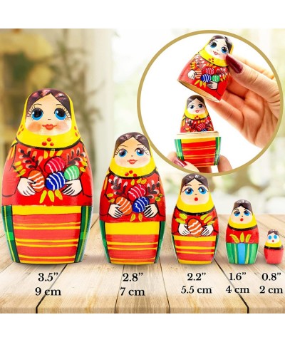 Easter Nesting Dolls Set of 5 pcs - Matryoshka with Easter Eggs - - Easter Gifts - Easter Decor - Easter Decorations - Easter...