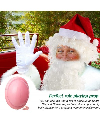 Santa Suit Christmas Costume Set Include Inflatable Fake Belly Santa Wig Beard and Hat Glasses and Gloves 6 Pieces for Christ...