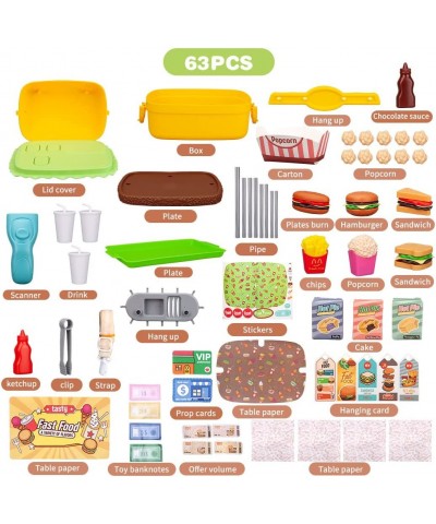 Pretend Play Fast Food Shop Toys Play Food Sets for Kids Kitchen Fake Food Toys Educational Role Play Toys Gift for Toddlers ...