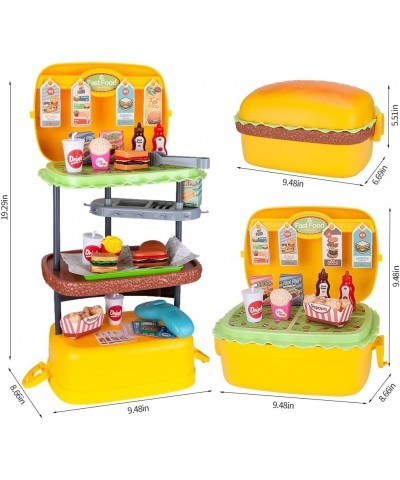 Pretend Play Fast Food Shop Toys Play Food Sets for Kids Kitchen Fake Food Toys Educational Role Play Toys Gift for Toddlers ...